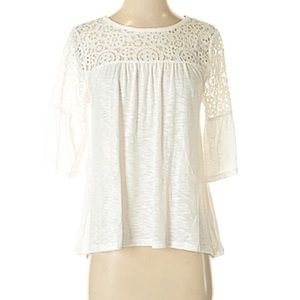 A.N.A. 3/4 Sleeve Blouse with Lace Accent. NWT
